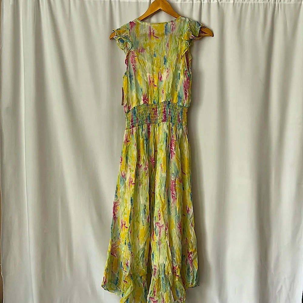 Anthropologie NWT Romantic Boho Yellow Mottled Sleeveless Dress **Size 0** - Picture 2 of 5